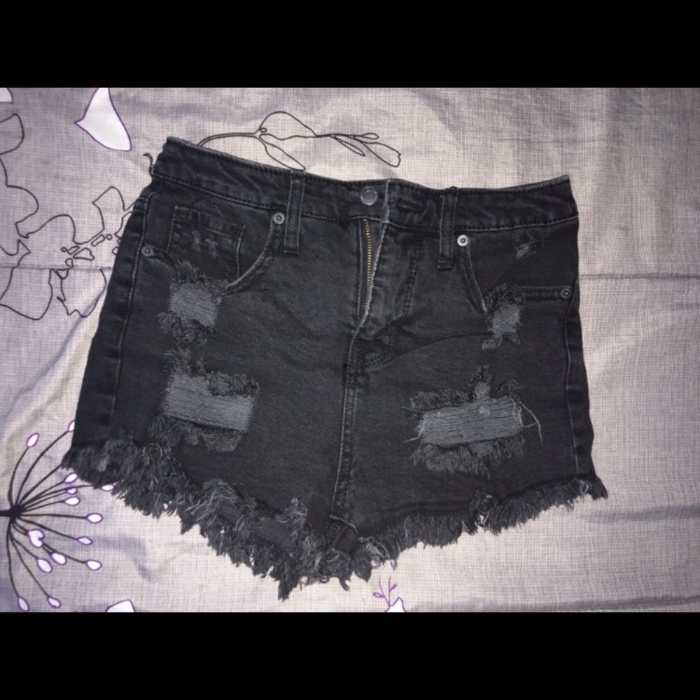 Distressed booty shorts